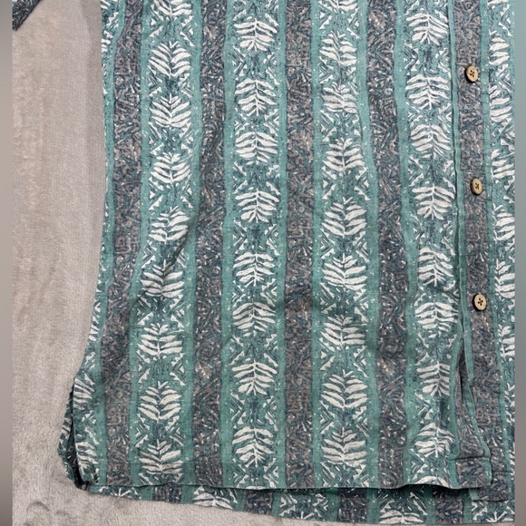 Cooke Street Honolulu Cotton Hawaiian Tropical Turquoise Button Down Shirt XL - Picture 5 of 14